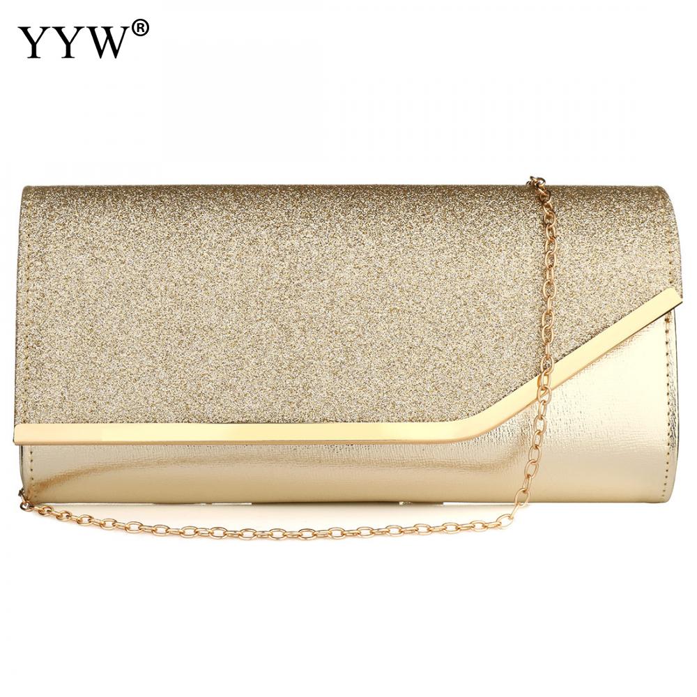 Envelope Shaped Clutch Bags With Chain Shoulder Bags