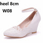 White Lace Flower  High Heels Platform Stiletto