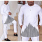 African Dashiki Clothes For Men No Cap Shirt Pants Set Embroidery