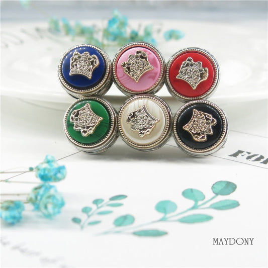 6pcs Fashion Solid magnet Brooch Pin  for Scarf Elegant Trendy Crown style Strong Magnetic Hijab Pin