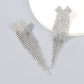 Rhinestone Claw Chain Tassel Pendant Earrings