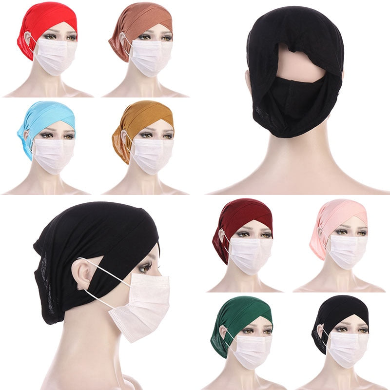New Soft Modal Muslim Stretchy Turban Hat Full Cover