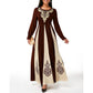 Elegant Muslim Dress for Women with O Neck and Long Sleeve