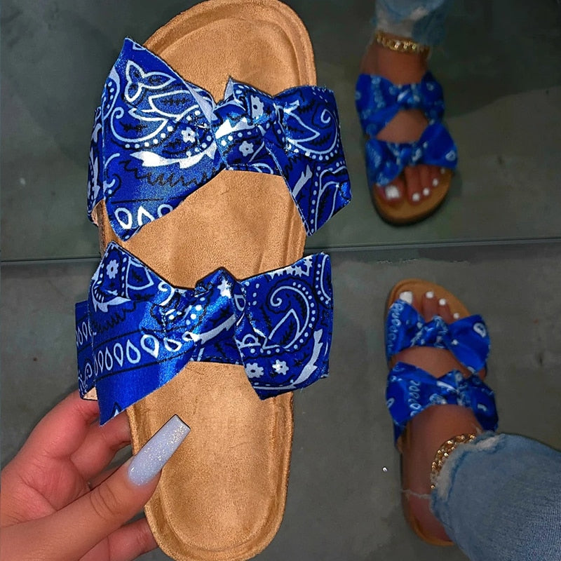 Women Summer Sandals: Silk Beach Shoes Slipper Outdoor Fashion 35-43