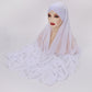 Instant Hijab Chiffon Shawl Stitched Inner Bonnet Convinient Headwrap Muslim Women Islamic Underscarf 175X70CM
