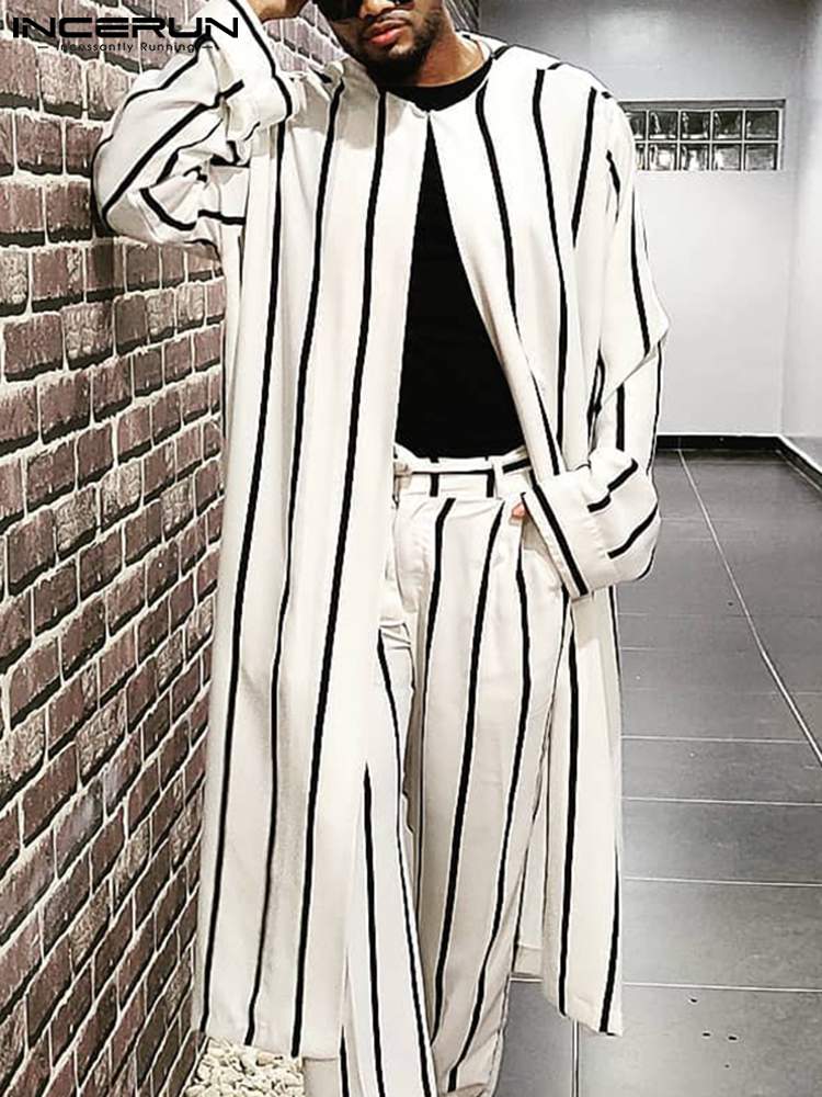 New Stylish Striped Cardigan Jubba Thobe