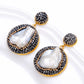 Natural Freshwater Pearls Earrings For Women Handmade Rhinestone Inlay