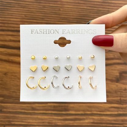 Vintage Geometric Earrings Set for Women