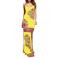 African Dashiki Print Ladies Sleeveles Dresses for Summer